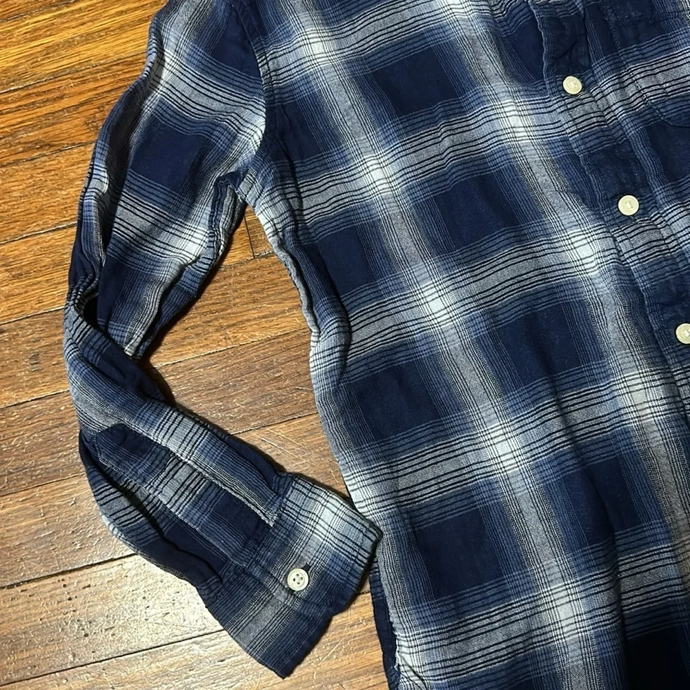 Gap Kids Double Weave Button Down Shirt, Bainbridge Blue, Lg (10)
